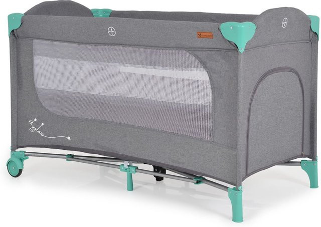 Cangaroo Reisebett Skyglow in Grün mit 2 Ebenen, Matratze und Seiteneingang - Bild 1