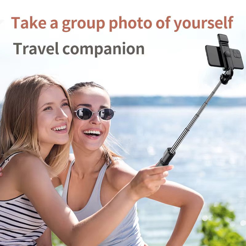 FANGTUOSI Bluetooth Selfie Stick Stativ mit Desktop Ständer und kabellosem Fernauslöser für iPhone und Android in Schwarz mit Fülllicht - Bild 4
