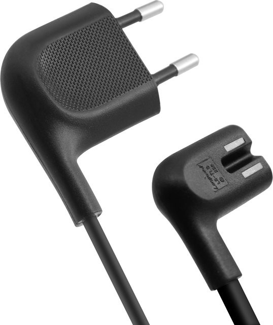 Abgewinkeltes EU-Netzkabel in Schwarz für Samsung TV, PS5, PS4, Xbox und Drucker mit Kupferleiter - Bild 1