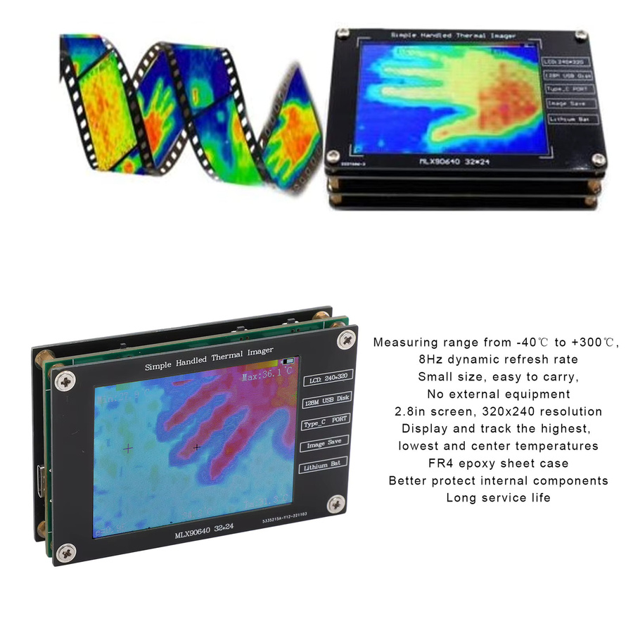 KKMOON Digitale Infrarot-Bildgebungskamera mit 2,8-Zoll-LCD-Bildschirm und Wärmebildfunktion, Schwarz, Messbereich -40 ℃ bis 300 ℃ - Bild 3