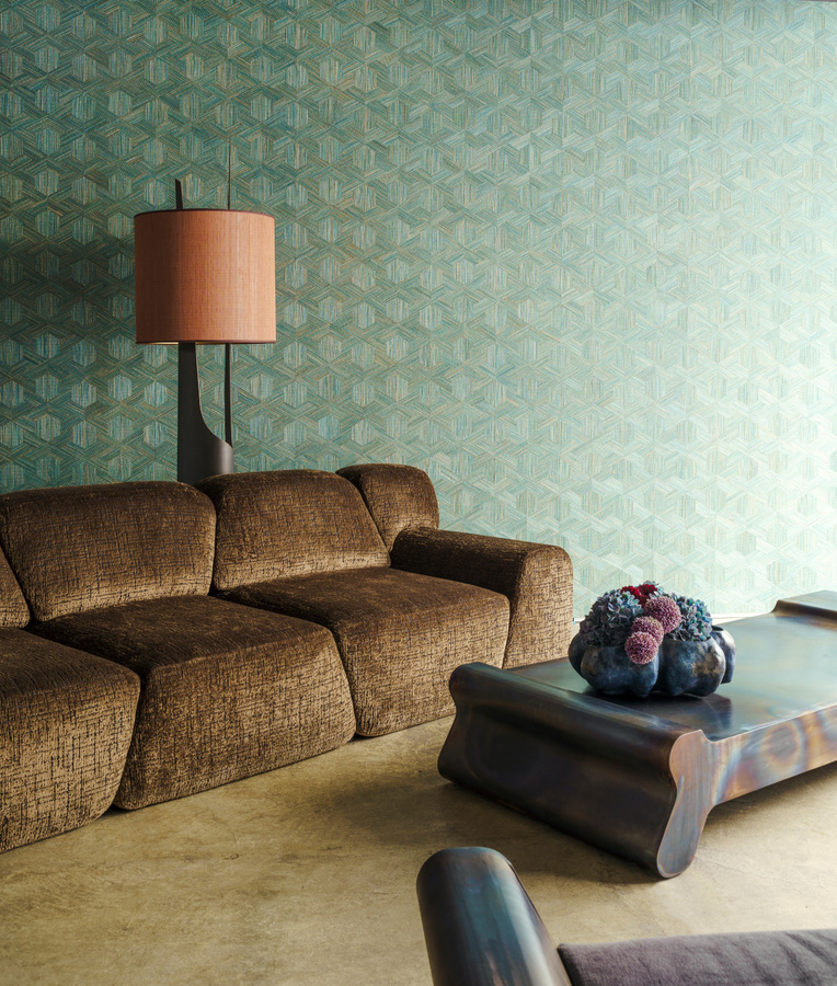 Arte Wallpaper Reflect Turquoise – Moderne Vlies Tapete mit abstraktem geometrischem Naturdesign - Bild 1