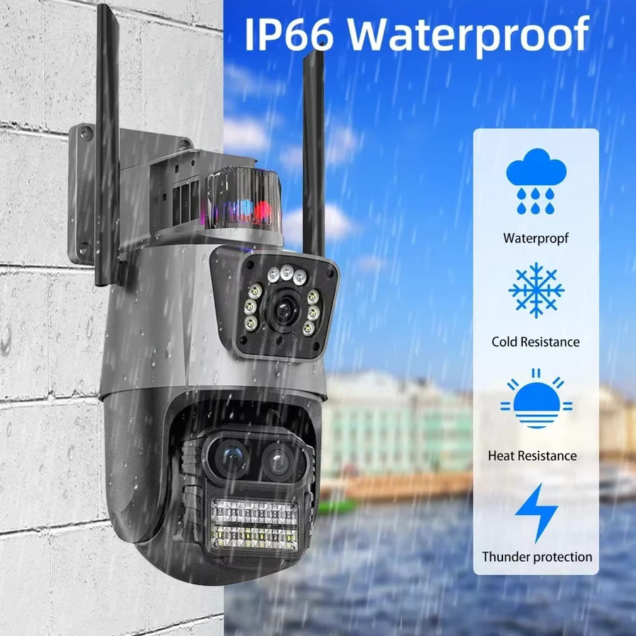 NINIVISION 12MP PTZ IP Kamera mit 8X Zoom, Drei-Objektiv Dual Screen, Auto Tracking und Wifi für Smart Home Outdoor Überwachung via ICsee - Bild 5
