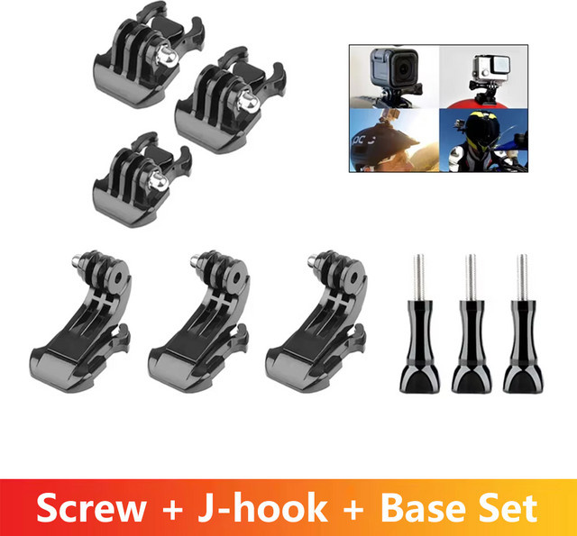 EXSKOF J Haken Quick Release Basis Mount Schraube für Action Kameras in Schwarz - Bild 1