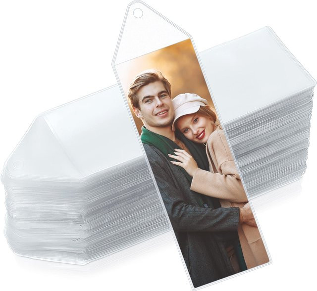 Transparente Kunststoff-Lesezeichenhüllen für DIY-Lesezeichen und Bildschutz, 10er Pack - Bild 1