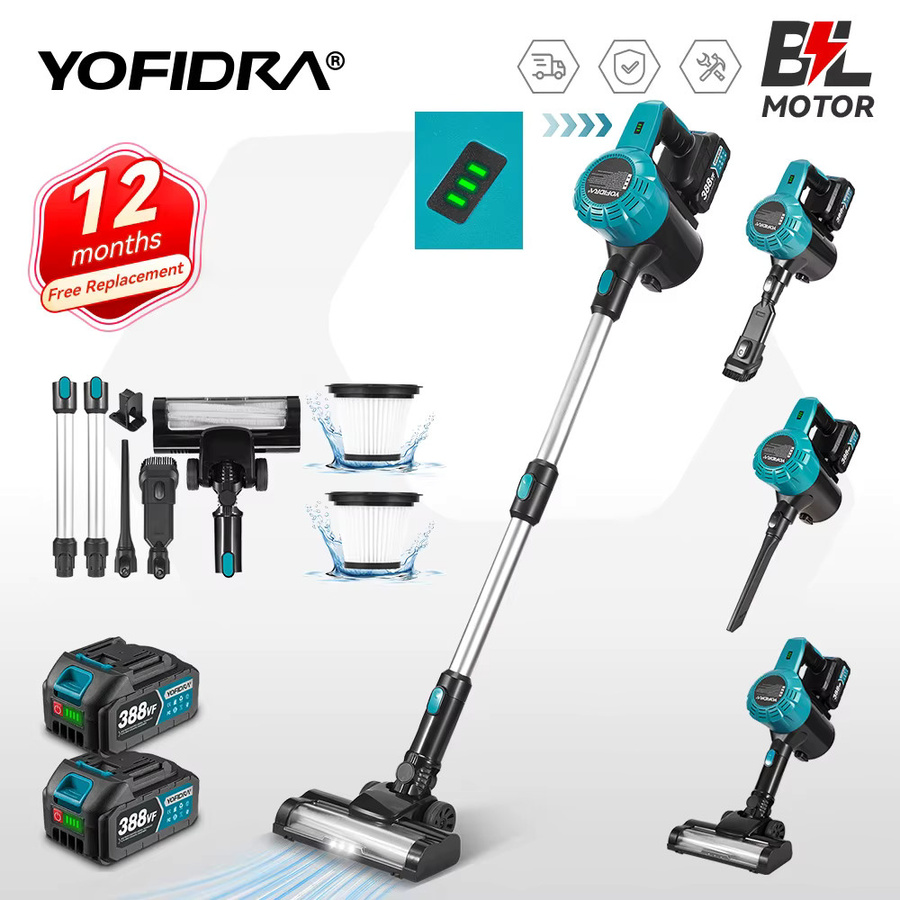 YOFIDRA Kabelloser elektrischer Staubsauger mit 1800W und 30KPa Saugkraft, ausgestattet mit LED-Licht und kompatibel mit Makita 21V Akku - Bild 7