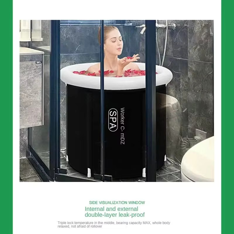 MAYZANEN Tragbares Eisbad Lumi, Aufblasbare Whirlpool-Eisbadewanne für Kaltwassertherapie, Farbe: Schwarz - Bild 4