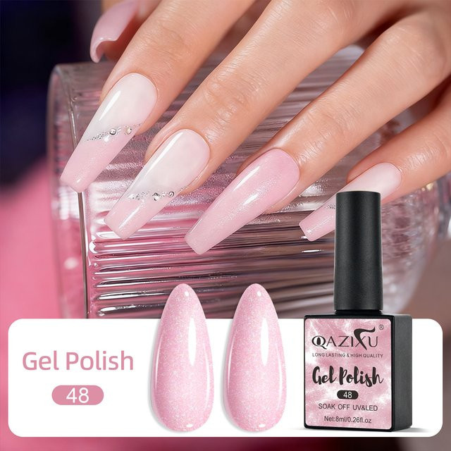QAZIXU Nagellack, rosa Glitzer, 8 ml - Bild 1