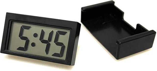 Sixx Mini Digitaluhr mit großem Bildschirm für das Auto Armaturenbrett in Schwarz - Bild 1