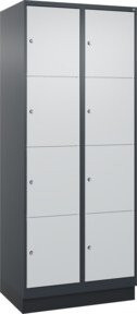 C+P Schließfachschrank Classic PLUS mit Sockel und 2 Abteilen, Farbe Anthrazit/Grau, B/T/H: 80 x 50 x 195 cm - Bild 1