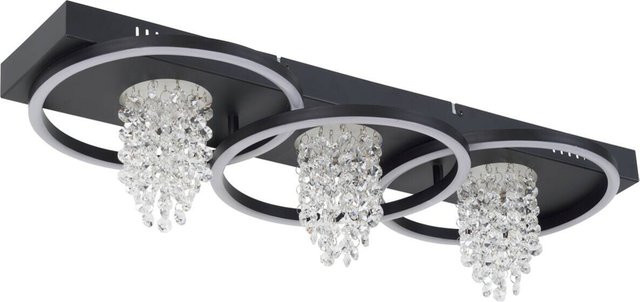 Pocoline LED-Deckenleuchte Till in Mattschwarz aus Metall mit warmweißem Licht, B/H/T: 25 x 65 x 12 cm - Bild 1