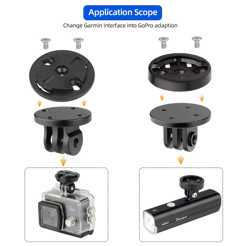 Garmin Fahrradcomputer Montageadapter in Schwarz, kompatibel mit Bryton und GoPro Sport Action Kamera, Zubehör für MTB und Rennrad - Bild 4
