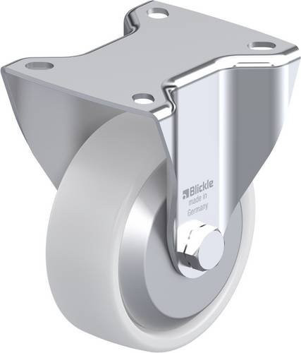 Blickle Bockrolle 379131 BK-PO 100R-1-FA in Weiß mit Schraubbefestigung und Kunststoffrad, Durchmesser: 100 mm, Tragfähigkeit: 280 kg - Bild 1