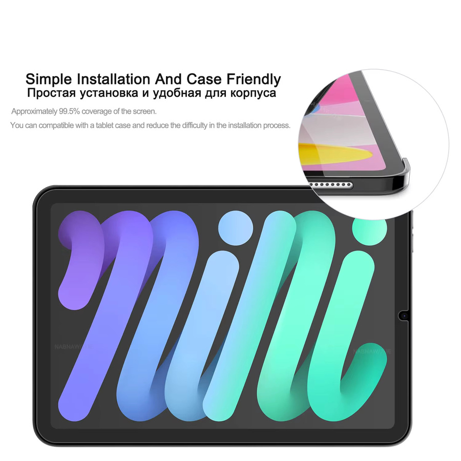 NABNAW Displayschutzfolie aus gehärtetem Glas für iPad 9. 8. 7. Generation 10,2 Zoll und iPad Air 10,9 M3 M2 sowie iPad Pro 11 M5 M4, transparent, kratzfest mit Ölabdeckung - Bild 4