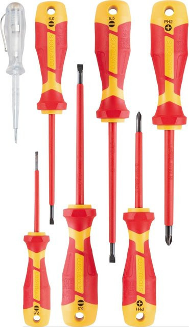 LUX-TOOLS VDE Schraubendreher-Set 7-teilig in Schwarz-Rot - Bild 1
