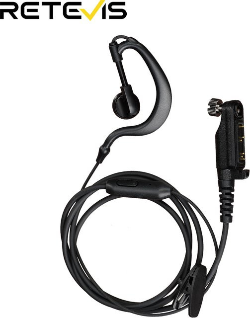 Retevis EES003 Ohrbügel-Headset mit PTT-Mikrofon in Schwarz für Retevis RB47 und RB647 Funkgeräte - Bild 1