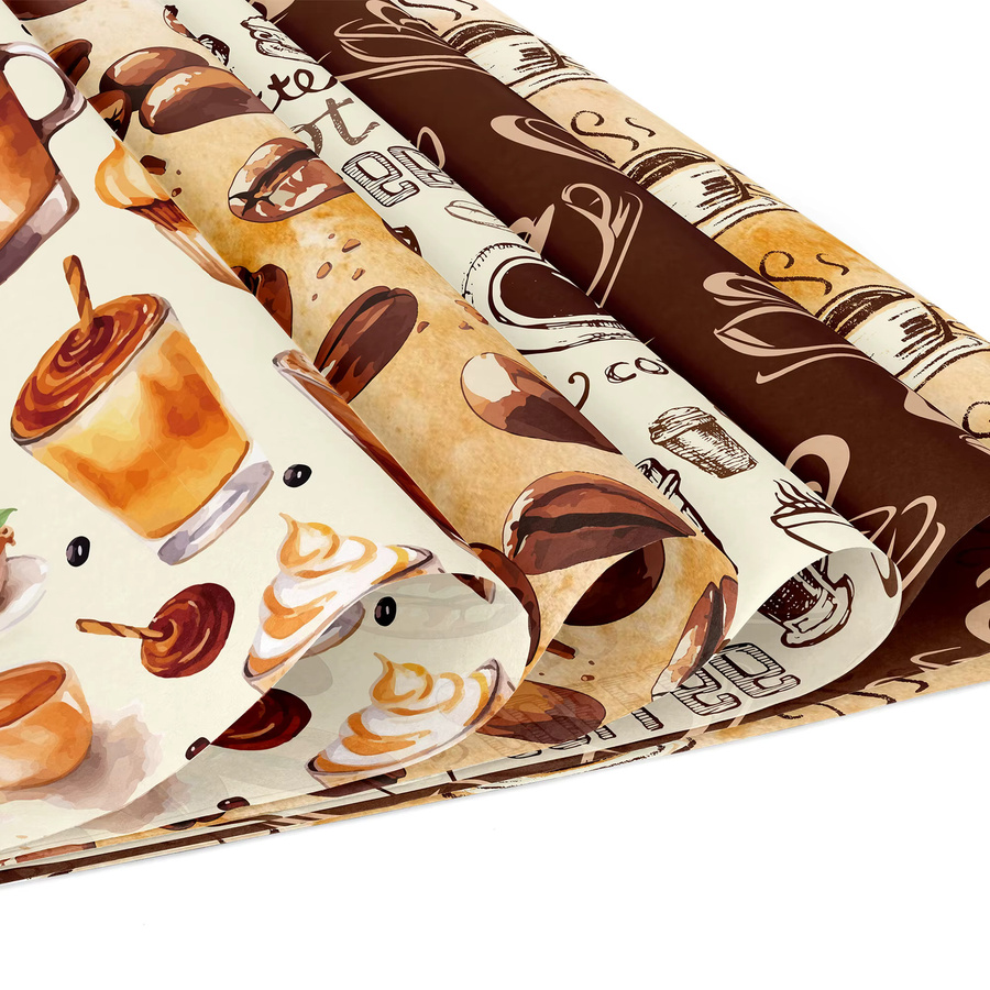 Kaffee Thema Scrapbooking Papier Set für DIY Handwerk und Origami, B: 30 cm, Mehrfarbig - Bild 2