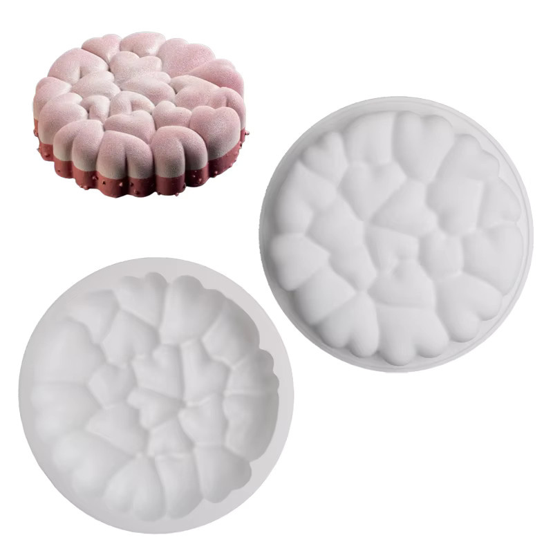 Meibum Herz Mousse Formen aus Silikon in Pink für Dessert und Backen - Bild 2