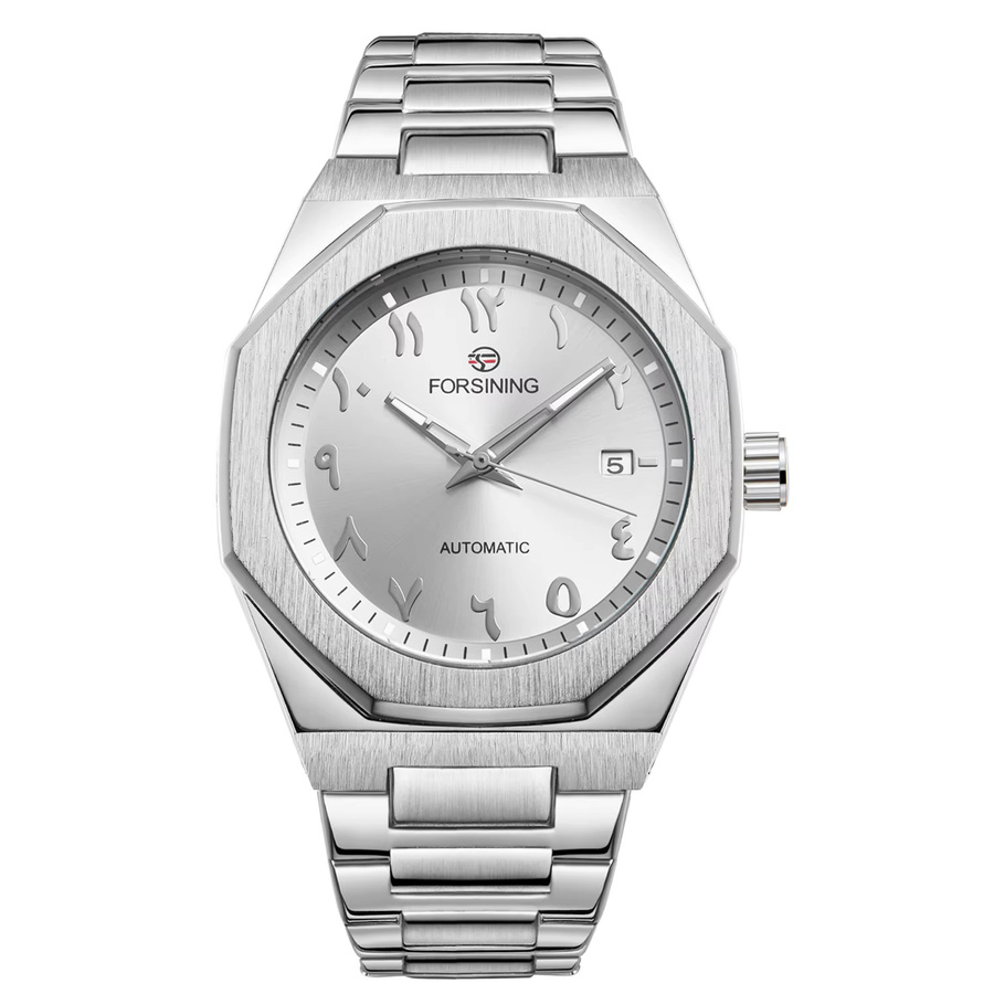 FORSINING Armbanduhr, Automatik, Edelstahl, Silber, Herren, Datum - Bild 7
