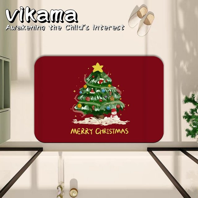 VIKAMA Weihnachts-Badematte aus Kieselgur-Erde, rutschfest und schnell trocknend, B/T: 60 x 40 cm - Bild 1
