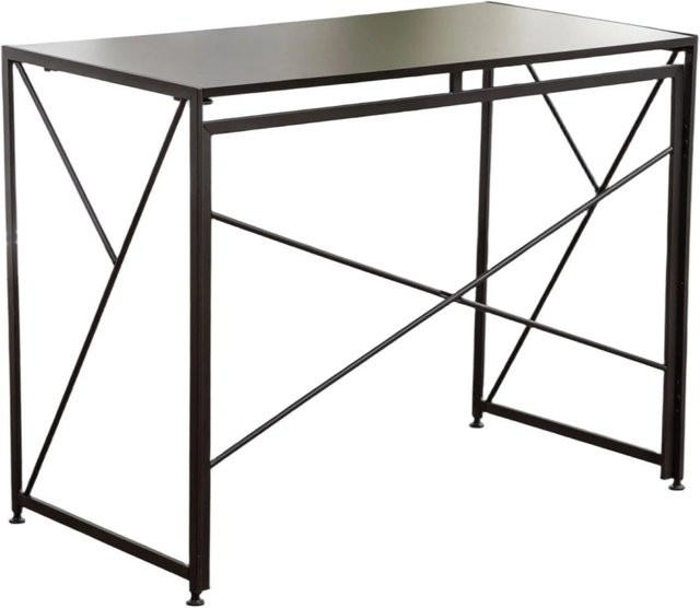 okwish Klappbarer Schreibtisch aus MDF und Metall in Schwarz, B/T/H: 99 x 50 x 75 cm - Bild 1