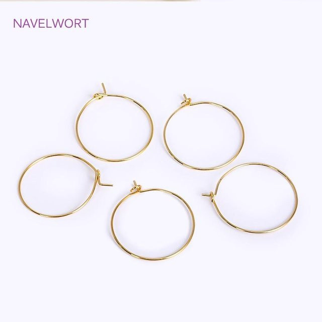 Creolen Ohrhaken, Messing, Gold, Damen - Bild 1