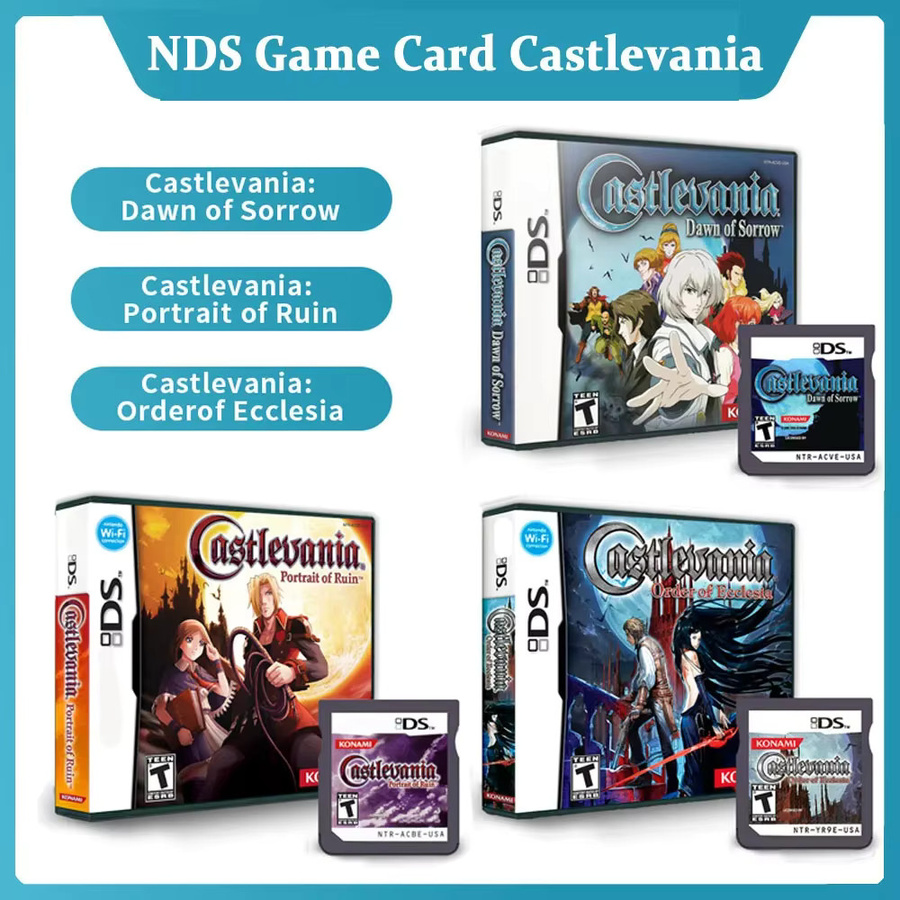 Castlevania: Order Of Ecclesia, Portrait Of Ruin und Dawn Of Sorrow Videospiel für Nintendo DS und 3DS als R4 Modul von Bandai - Bild 3