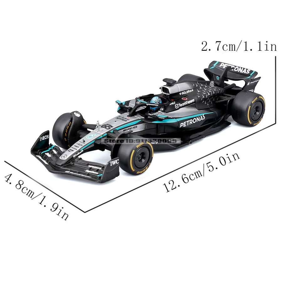Bburago 2025 F1 W16 Mercedes-AMG 63 # George Russell 12 # Andrea Kimi Antonelli, Automodell, 1:43, ab 14 Jahren - Bild 2