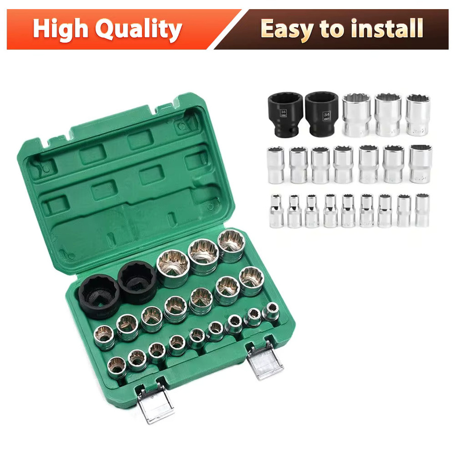 Podofo 21-teiliger Multi-Tooth-Steckschlüsselsatz mit 1/2 Zoll Antrieb für 6- und 12-kantige Steckschlüssel, 8-36 mm - Bild 5