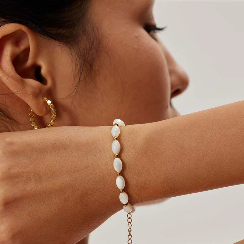 Lina Jw Armband, Muschelperlen, Edelstahl, Gold, Damen - Bild 2