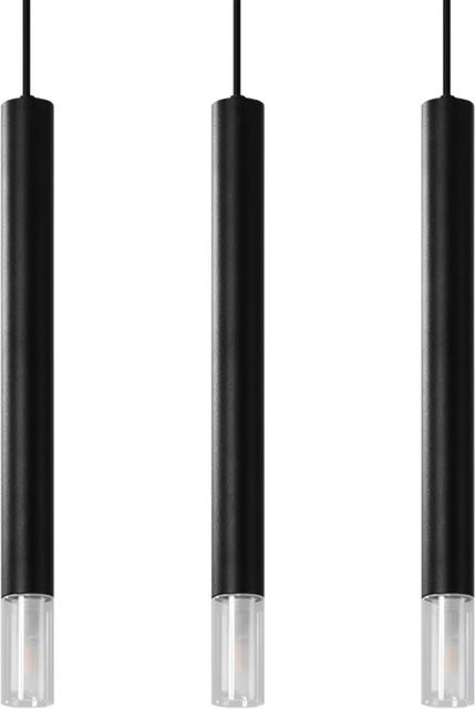Sollux Lighting Hängeleuchte Wezyr 3 in Schwarz aus Stahl und Glas für modernes Design - Bild 1