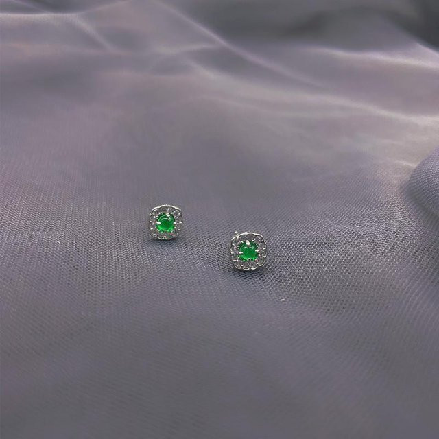 Lucky Star Jewelry Ohrstecker 925 Silber, Smaragd, Zirkonia, Damen - Bild 1