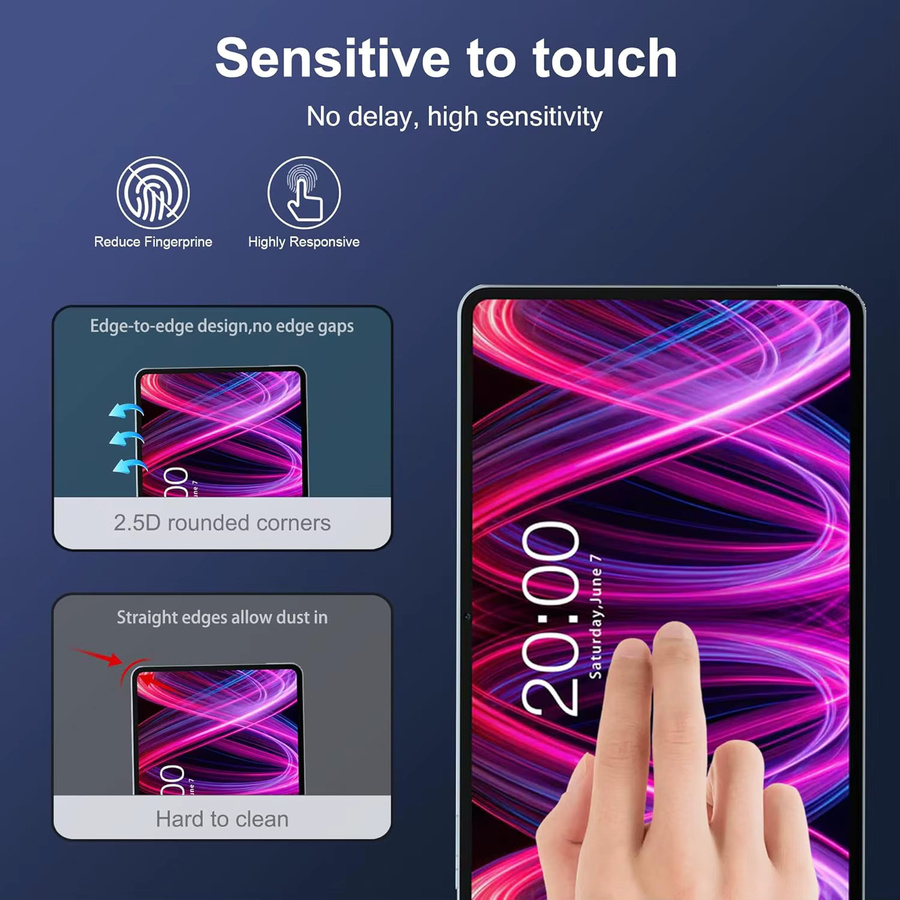 Teclast Displayschutzfolie aus gehärtetem Glas für T60 Plus / T60 AI (12,0 Zoll), 9H Härtegrad, transparent, kratzfest und blasenfrei - Bild 3