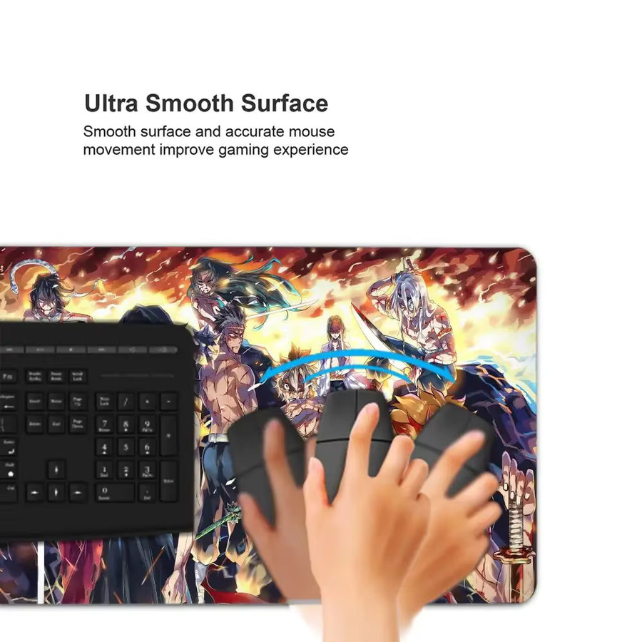 Potdemiel Demon Slayer Gaming-Mauspad XXL, bunte Anime-Schreibtischunterlage aus Gummi - Bild 3