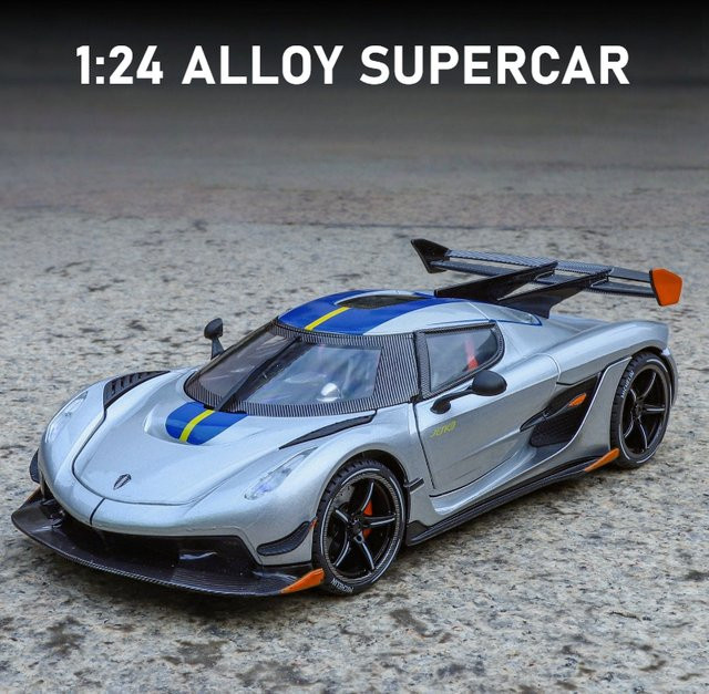 Jesko Sportwagen, Modellauto, 1:24, Metall, Blau - Bild 1