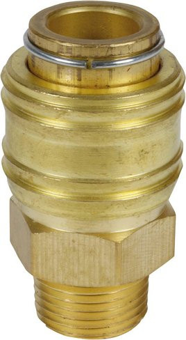 Einhell Schnellkupplung aus Metall in Gold mit R 3/8 Zoll Außengewinde - Bild 1
