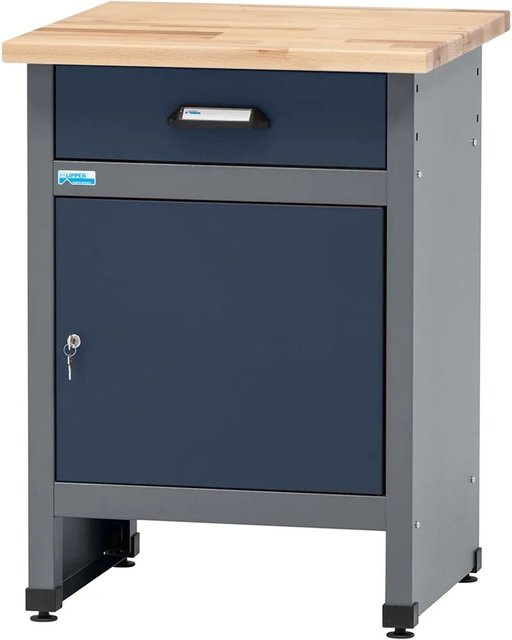 Küpper Werkbank eintürig mit 1 Schublade, Dunkelblau, B/T/H: 84 x 60 x 60 cm - Bild 1