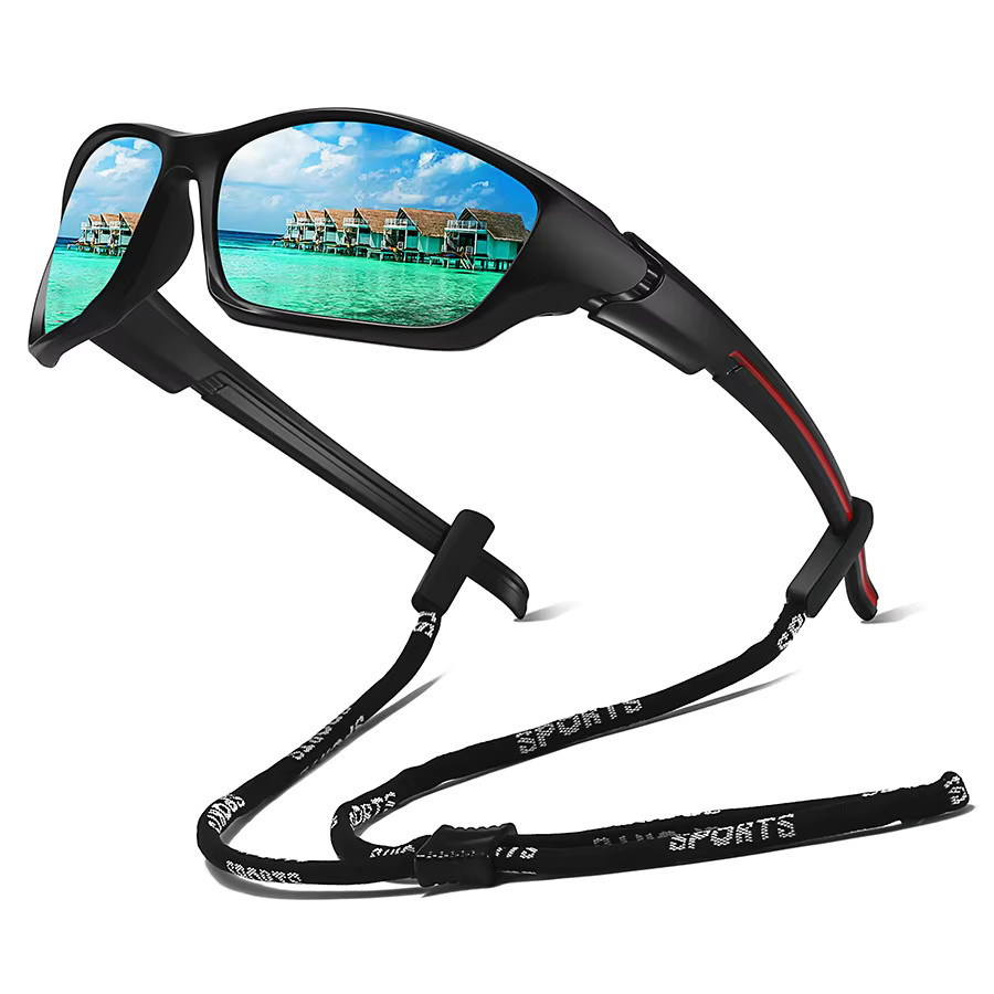 Sport-Sonnenbrille, Unisex, Vollrand, Wrap, Black, Plastic - Bild 2
