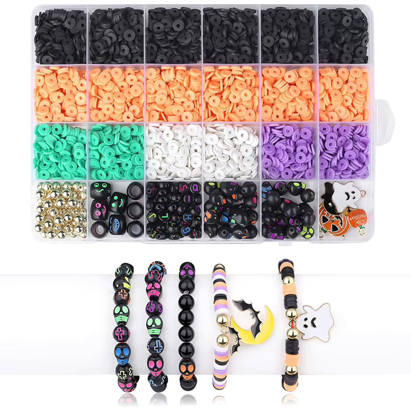 QIAO Schmuckset, Tonperlen-Set, Halloween, Freundschaftsset, Charms - Bild 3