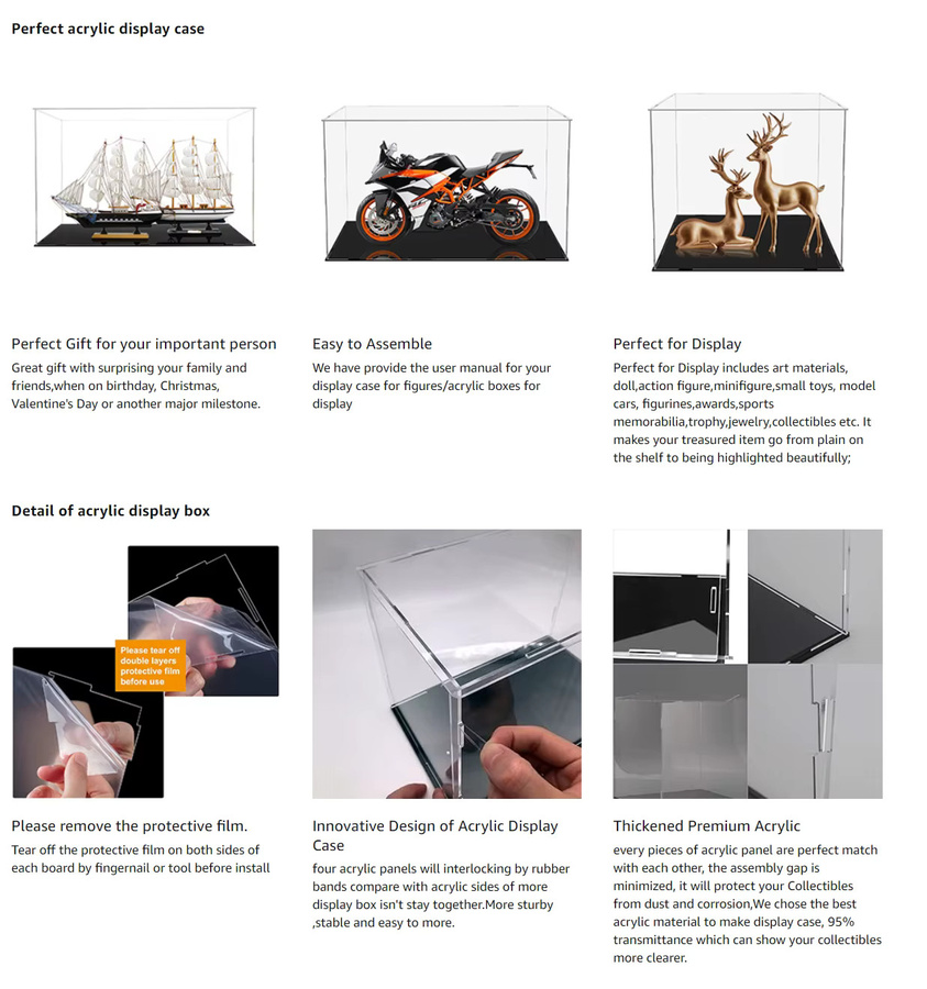 Transparente Acryl-Displaybox zur staubfreien Aufbewahrung von Automodellen und Sammlerstücken, B/T/H: 35 x 10 x 10 cm - Bild 4