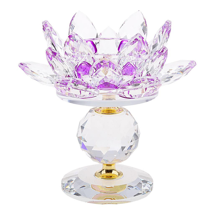 Kristall Lotusblume Kerzenhalter für Teelicht in Weiß und Grün für dein Feng Shui Home Decor - Bild 2