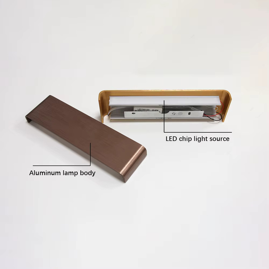 Feiyunlux Moderne Innenwandleuchte als Streifenlampe aus Aluminium in Gold und Kaffeefarbe - Bild 2