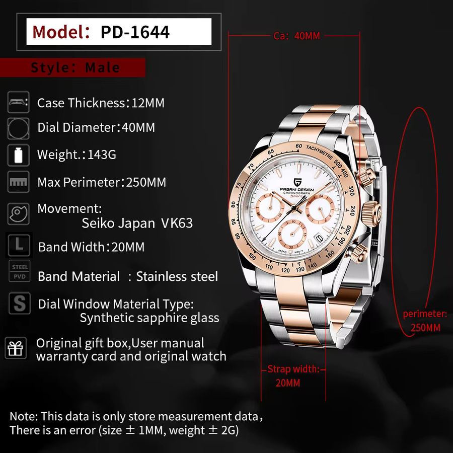 PAGANI DESIGN Chronograph, Quarz, Edelstahl, Herren - Bild 6