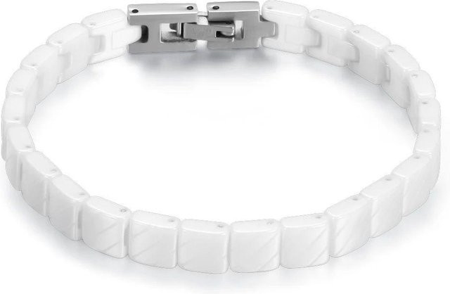 VQYSKO Armband, Keramik, Schwarz-Weiß Patchwork, 18,5 cm, Damen - Bild 1