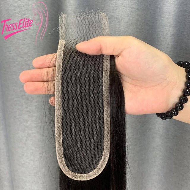 GloTress Lace Closure Haarblock, glattes Haar, 8-22 Zoll, 180% Dichte - Bild 1
