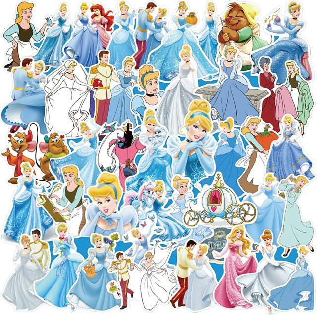 Disney Cinderella Anime Prinzessin Cartoon Aufkleber, Multicolor - Bild 1