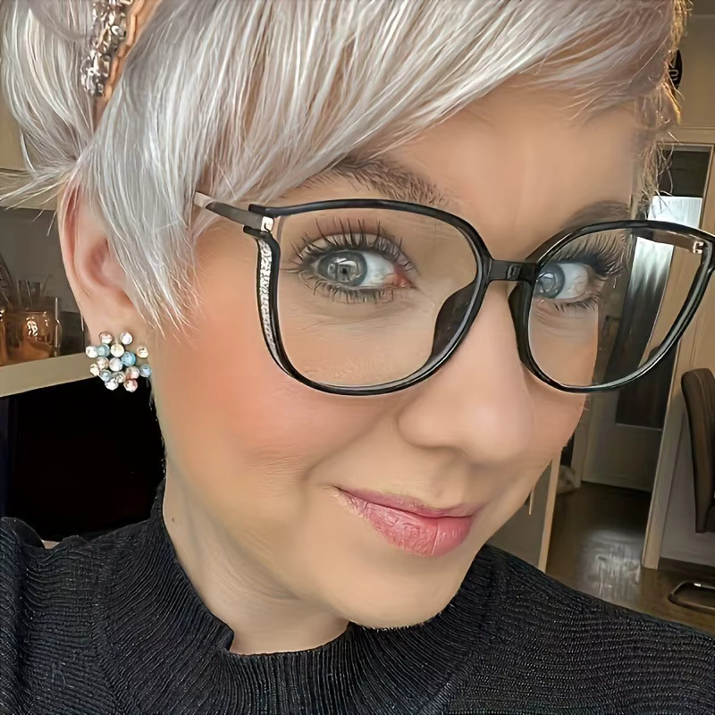 DIXSG Lesebrille Cat Eye, Vollrand, Schwarz, Damen, Blaulichtfilter - Bild 1