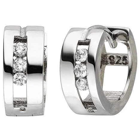 Colfem Creolen 925 Sterling Silber, 6 Zirkonia, Damen - Bild 1