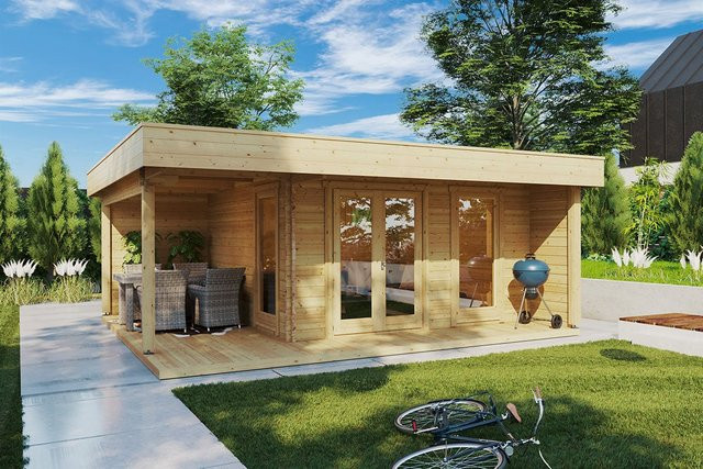 Gartenhaus Hansa Lounge XL mit Terrasse und Veranda B/T: 6 x 5 m - Bild 1