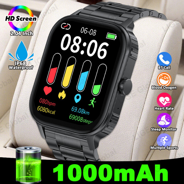 LIGE Smartwatch, Edelstahl, Schwarz, Unisex - Bild 1