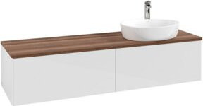 V&B Waschtischunterschrank Antao ohne Frontstruktur, weiß lackiert, wandhängend, Breite: 160 cm, Tiefe: 50 cm - Bild 1